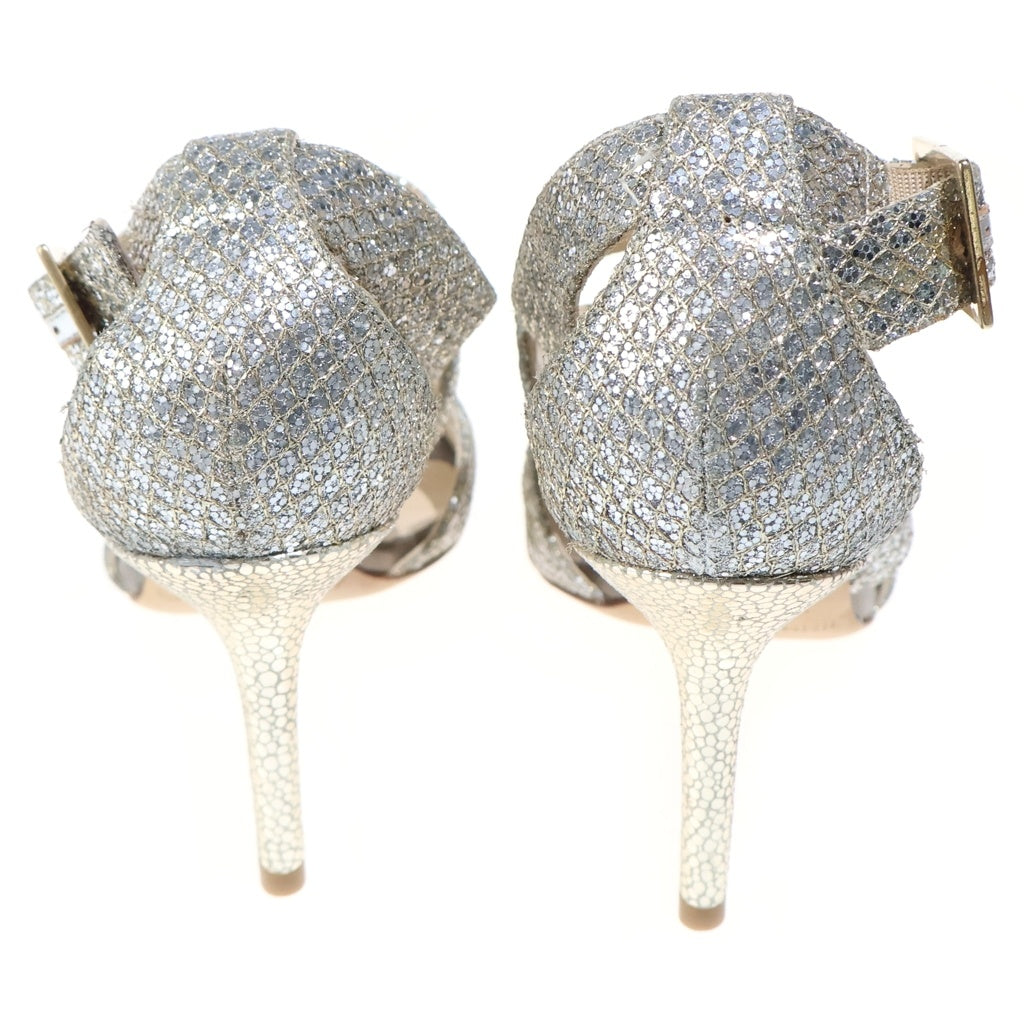 JIMMY CHOO(ジミーチュウ) スパンコール ピンヒールパンプス シルバー #34 1/2 レディース