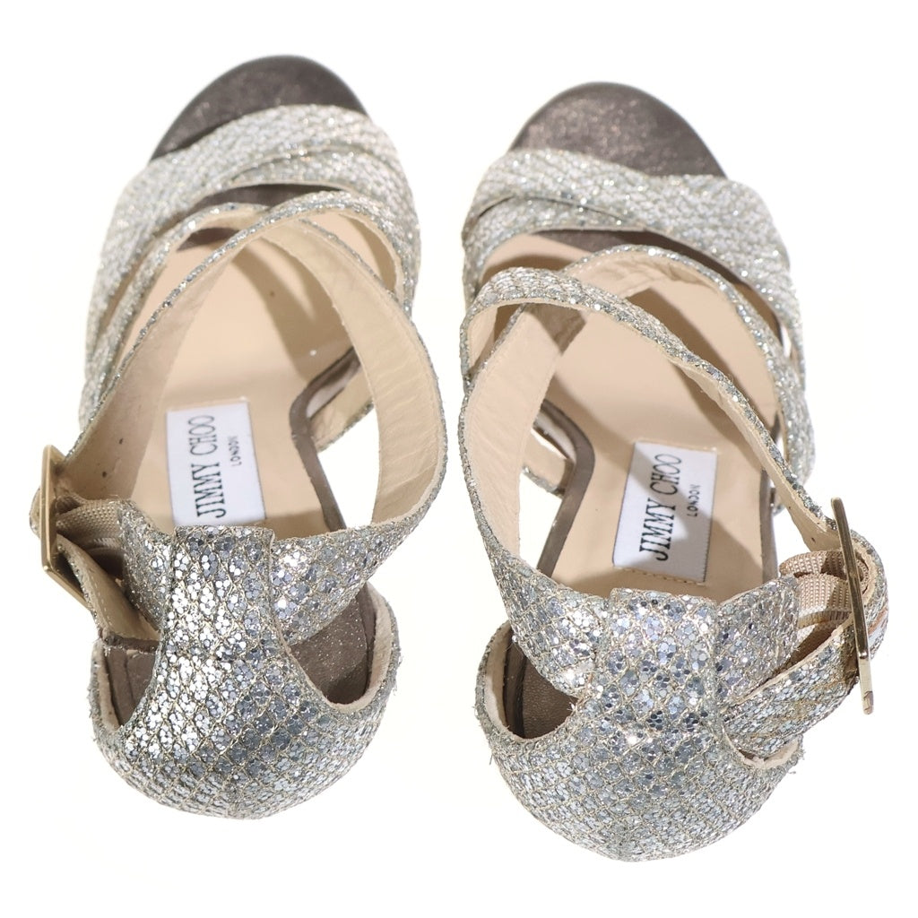 JIMMY CHOO(ジミーチュウ) スパンコール ピンヒールパンプス シルバー #34 1/2 レディース