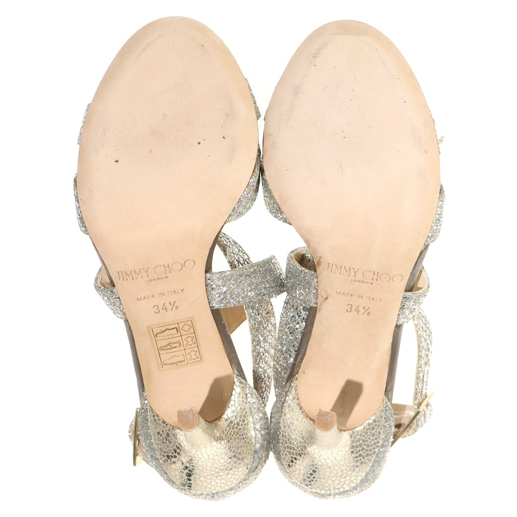 JIMMY CHOO(ジミーチュウ) スパンコール ピンヒールパンプス シルバー #34 1/2 レディース