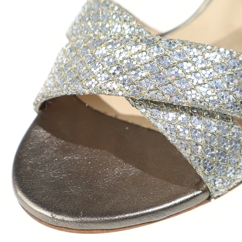 JIMMY CHOO(ジミーチュウ) スパンコール ピンヒールパンプス シルバー #34 1/2 レディース