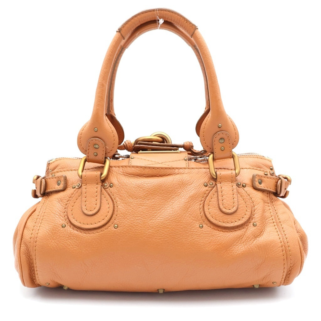 Chloe(クロエ) パディントン ハンドバッグ ボストンバッグ キャメル ブラウン レザー ゴールド金具 レディース