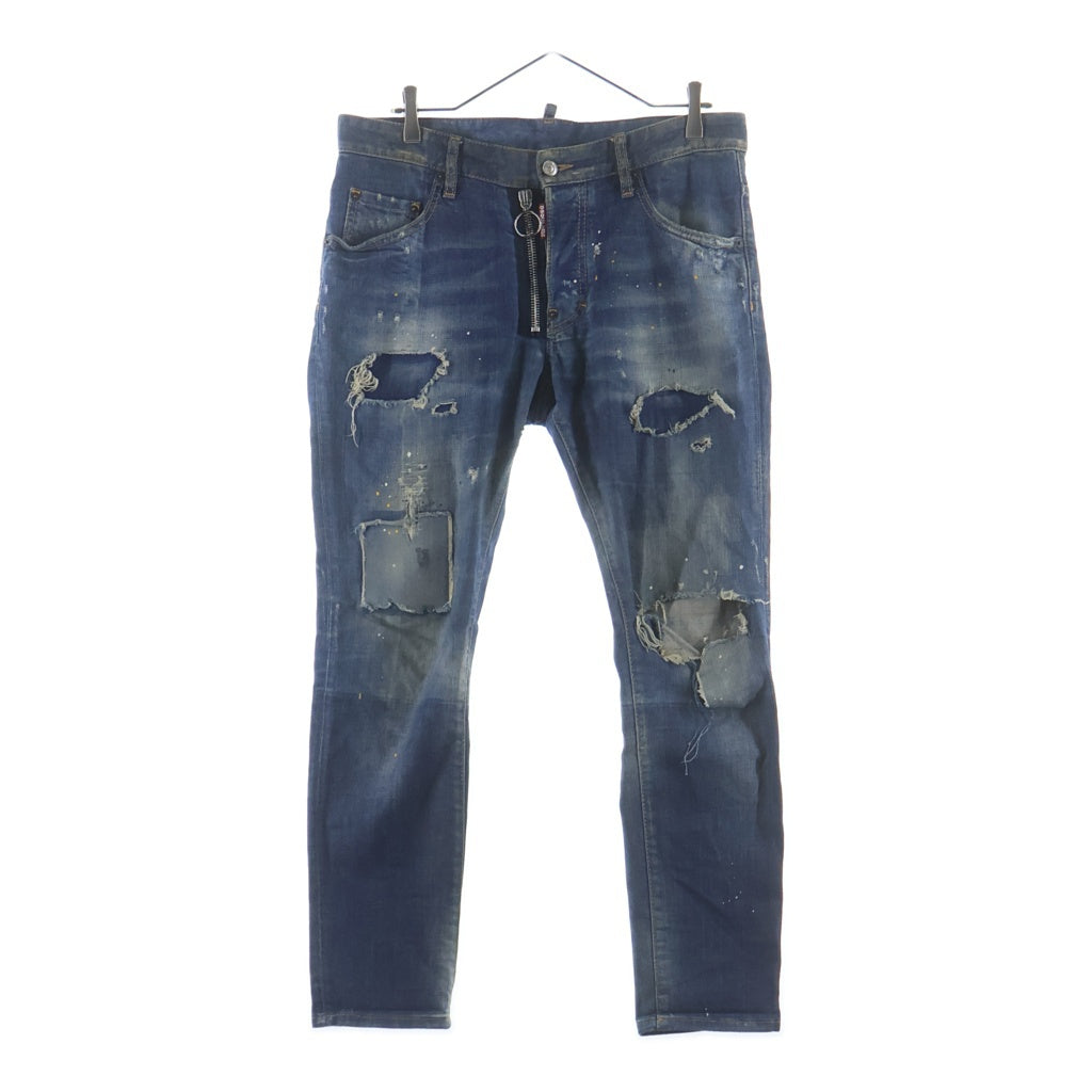 DSQUARED2(ディースクエアード) 17SS SKATER JEAN スケータージーンズ ダメージ加工 デニムパンツ インディゴ S74LB0114 S30144