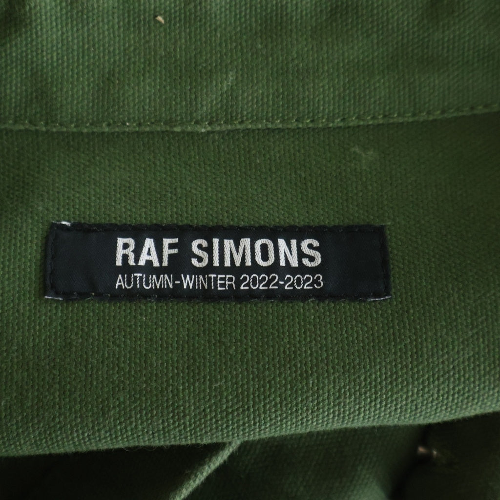 RAF SIMONS(ラフシモンズ) 22AW PIN OVERSIZED DENIM SHIRT ロゴパッチ オーバーサイズ デニムシャツ カーキ 222-M243