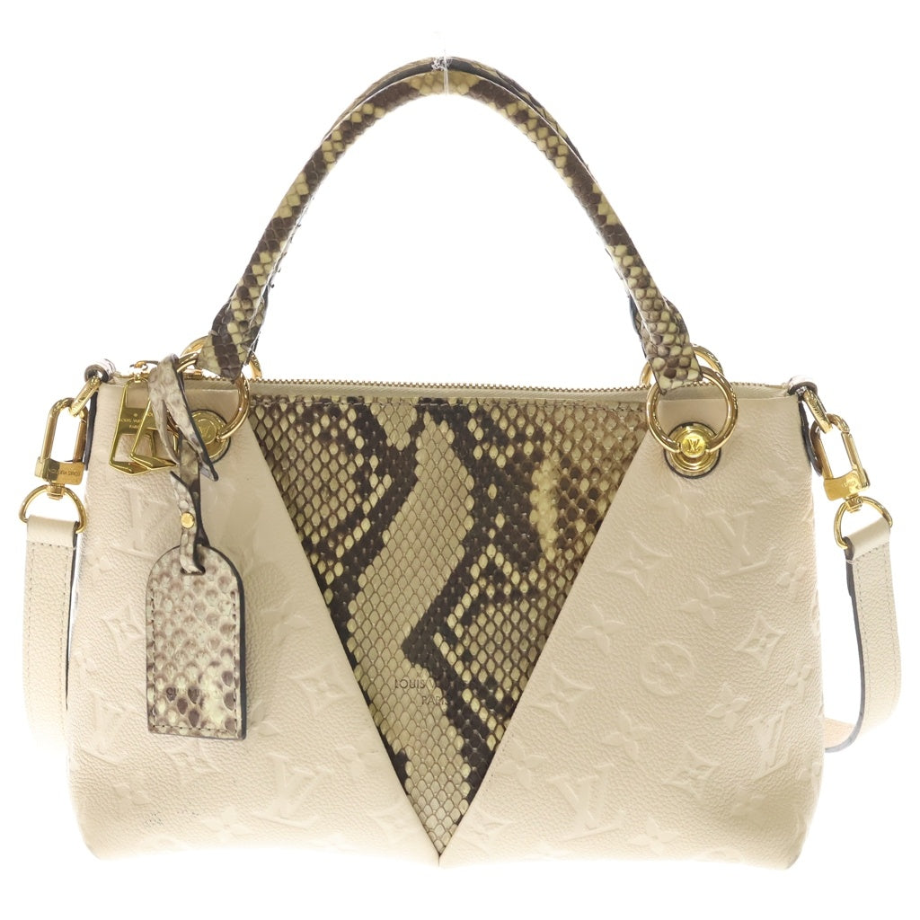 LOUIS VUITTON(ルイヴィトン) VトートBB エキゾチック モノグラム アンプラント パイソン コンビレザー 2WAY ハンド ショルダーバッグ ゴールド金具 ベージュ N96236 レディース