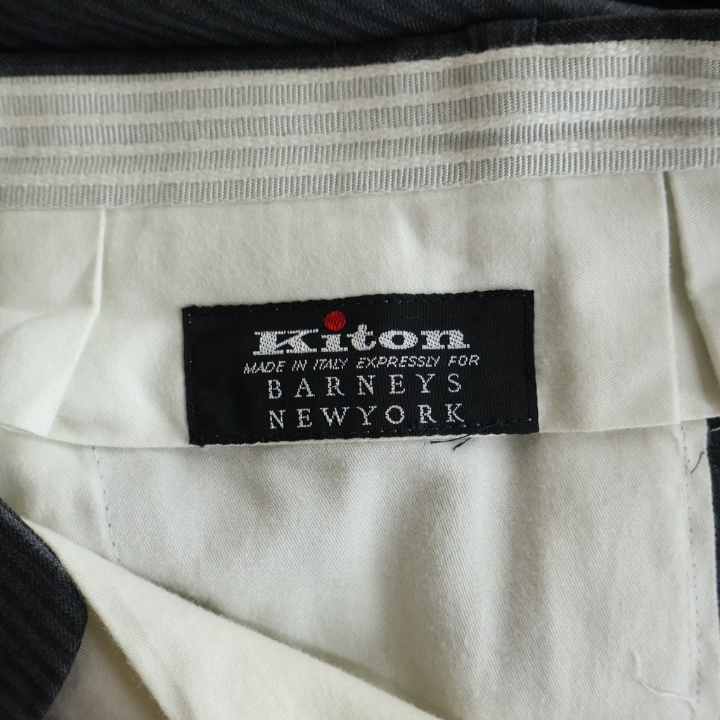 Kiton(キートン) セットアップスーツ ストライプ柄 ウール 3B テーラードジャケット スラックスパンツ グレー