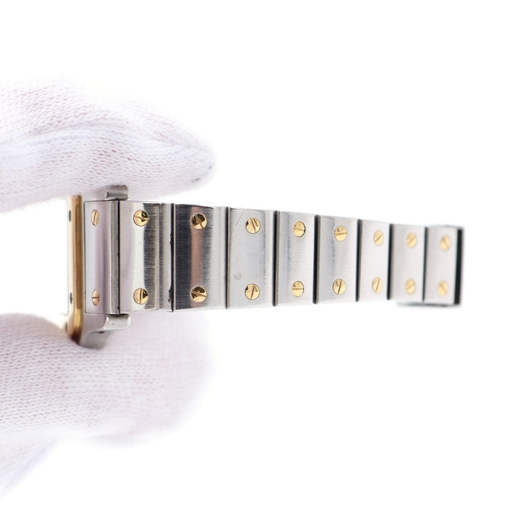 Cartier(カルティエ) サントスガルベSM アイボリー文字盤 クォーツウォッチ 腕時計 K18YG シルバー/イエローゴールド W20012C4 レディース