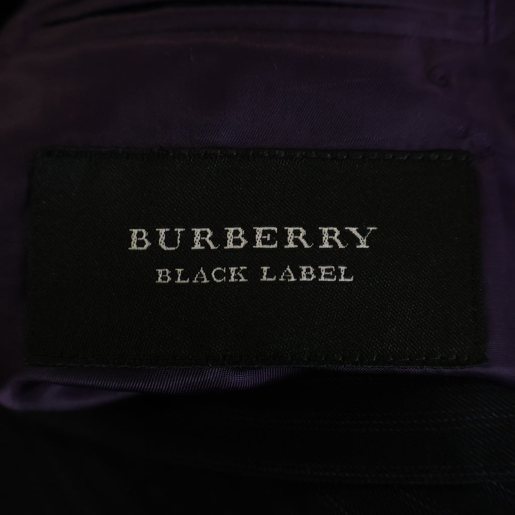 BURBERRY BLACK LABEL(バーバリー ブラックレーベル) シャドーストライプ ウール テーラードジャケット セットアップ ブラック