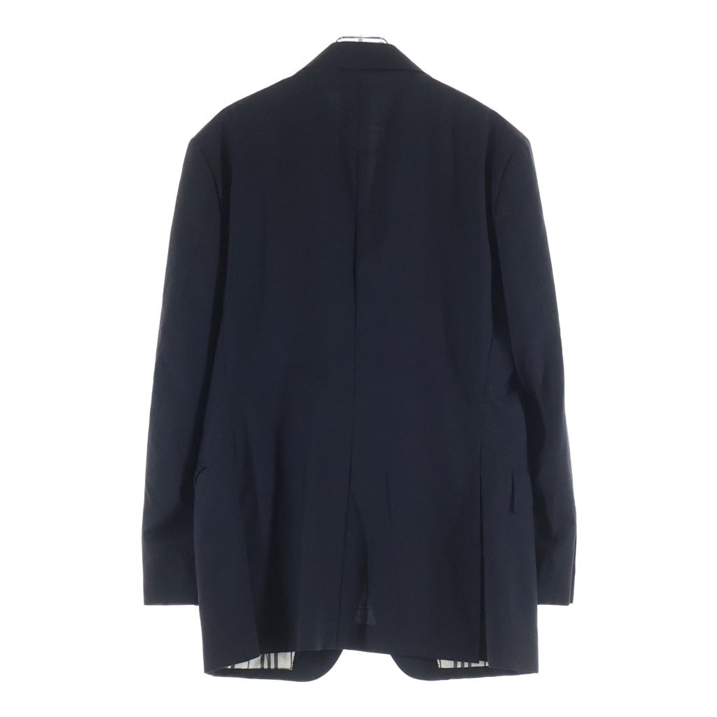 BURBERRY BLACK LABEL(バーバリー ブラックレーベル) ノヴァチェック 銀ボタン ウール テーラードジャケット #S ブラック