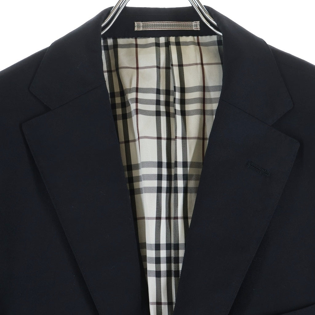 BURBERRY BLACK LABEL(バーバリー ブラックレーベル) ノヴァチェック 銀ボタン ウール テーラードジャケット #S ブラック
