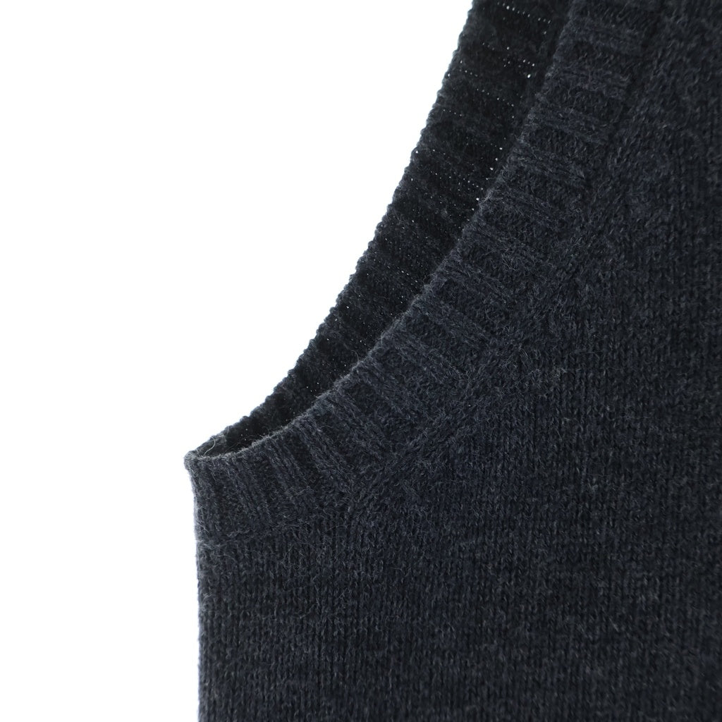 BURBERRY BLACK LABEL(バーバリー ブラックレーベル) Vネック ロゴ刺繍 コットン ニットベスト #2 ブラック