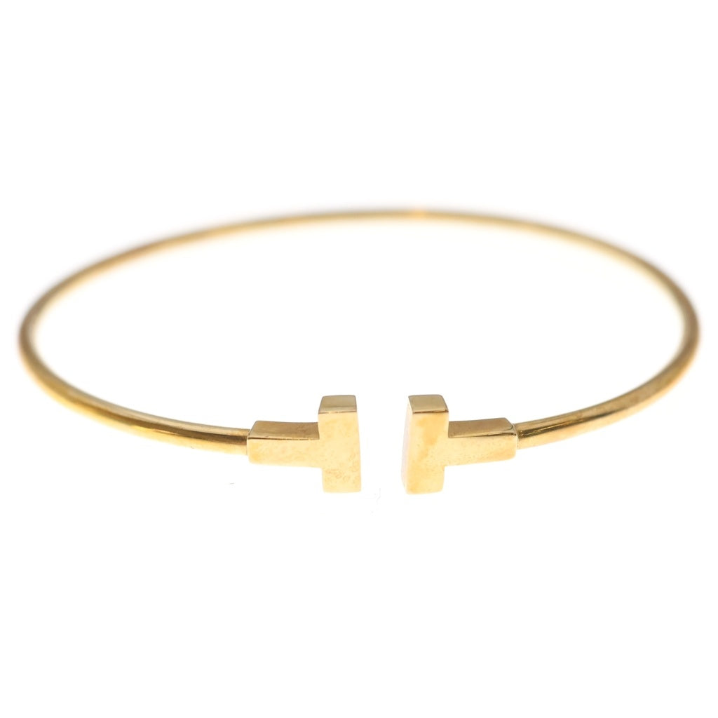 TIFFANY & Co.(ティファニー) Tワイヤー ナロー バングル ブレスレット K18PG ピンクゴールド レディース