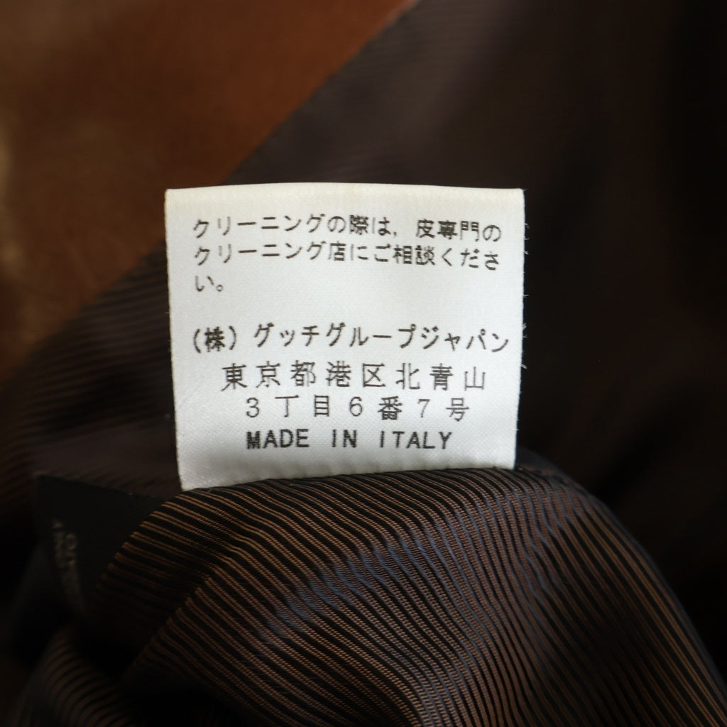 GUCCI(グッチ) クラシック レザーテーラードジャケット ブラウン #38 レディース