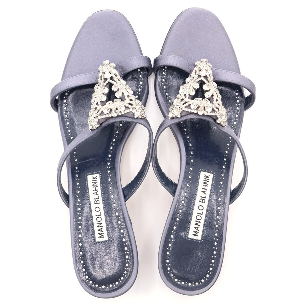 MANOLO BLAHNIK(マノロブラニク) ビジュー装飾 ヒールパンプス ライトパープル #37 レディース