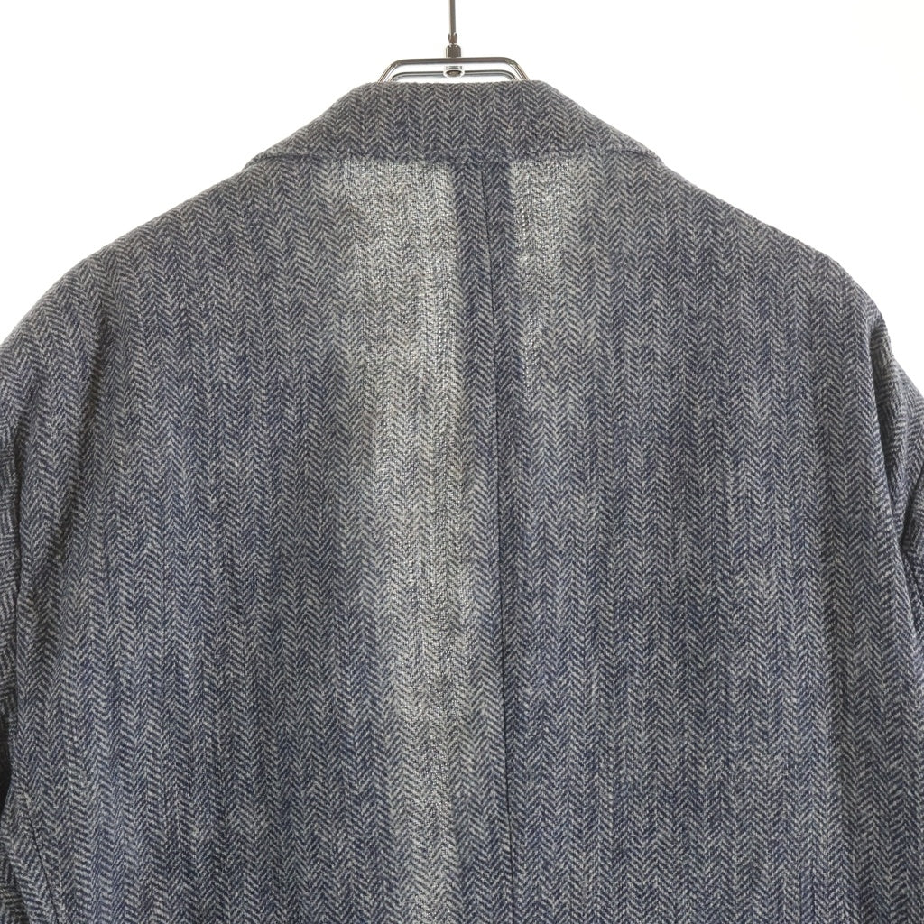 LARDINI(ラルディーニ) コットン ヘリンボーン 2B テーラード ジャケット ブルー EM934AE