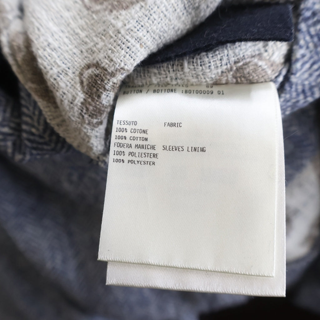 LARDINI(ラルディーニ) コットン ヘリンボーン 2B テーラード ジャケット ブルー EM934AE