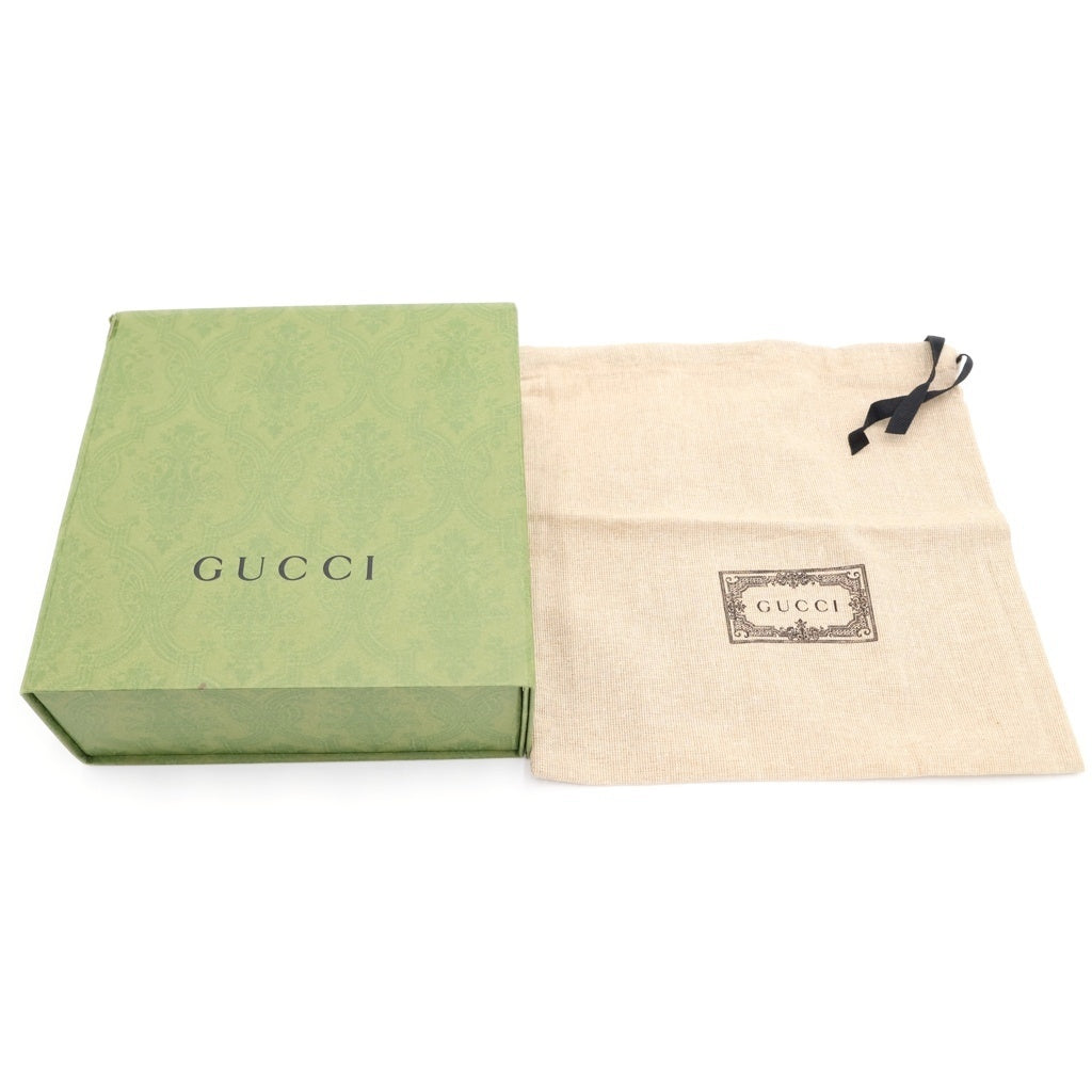 GUCCI(グッチ) インターロッキングGバックル レザーベルト ネイビー GGスプリーム 627055 シルバー金具
