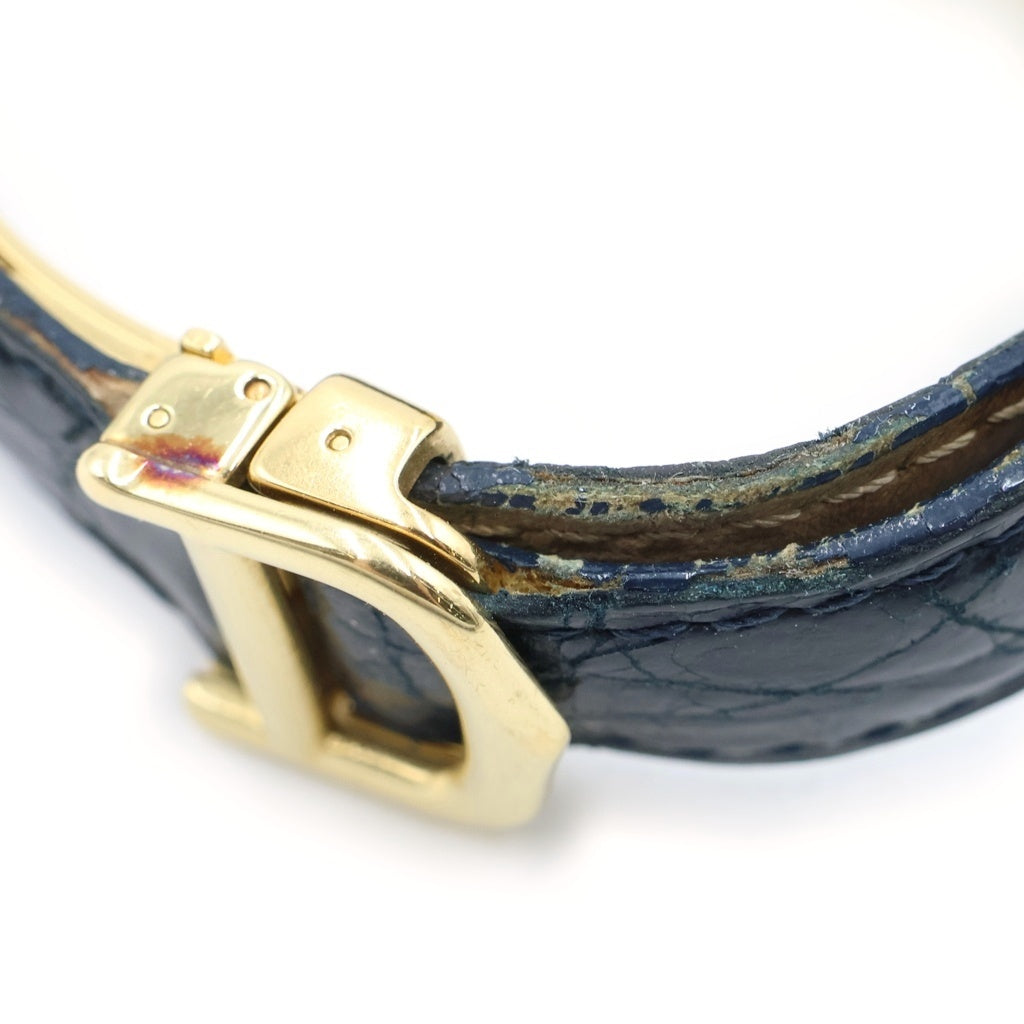 Cartier(カルティエ) マストタンク MM 腕時計 クォーツ 白文字盤 レザー ブラック/ゴールド W1013654 レディース