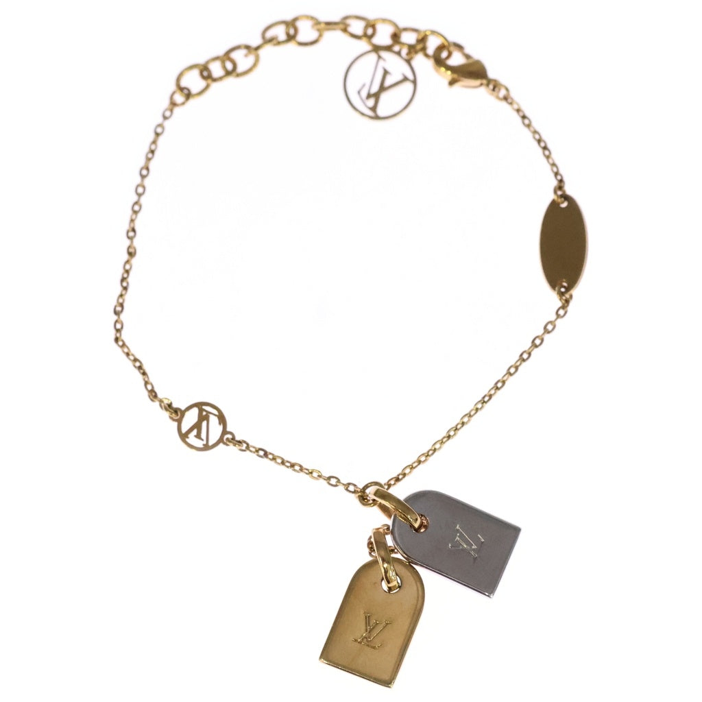 LOUIS VUITTON(ルイヴィトン) ナノグラム ブレスレット GP ゴールド×シルバー M63142 レディース