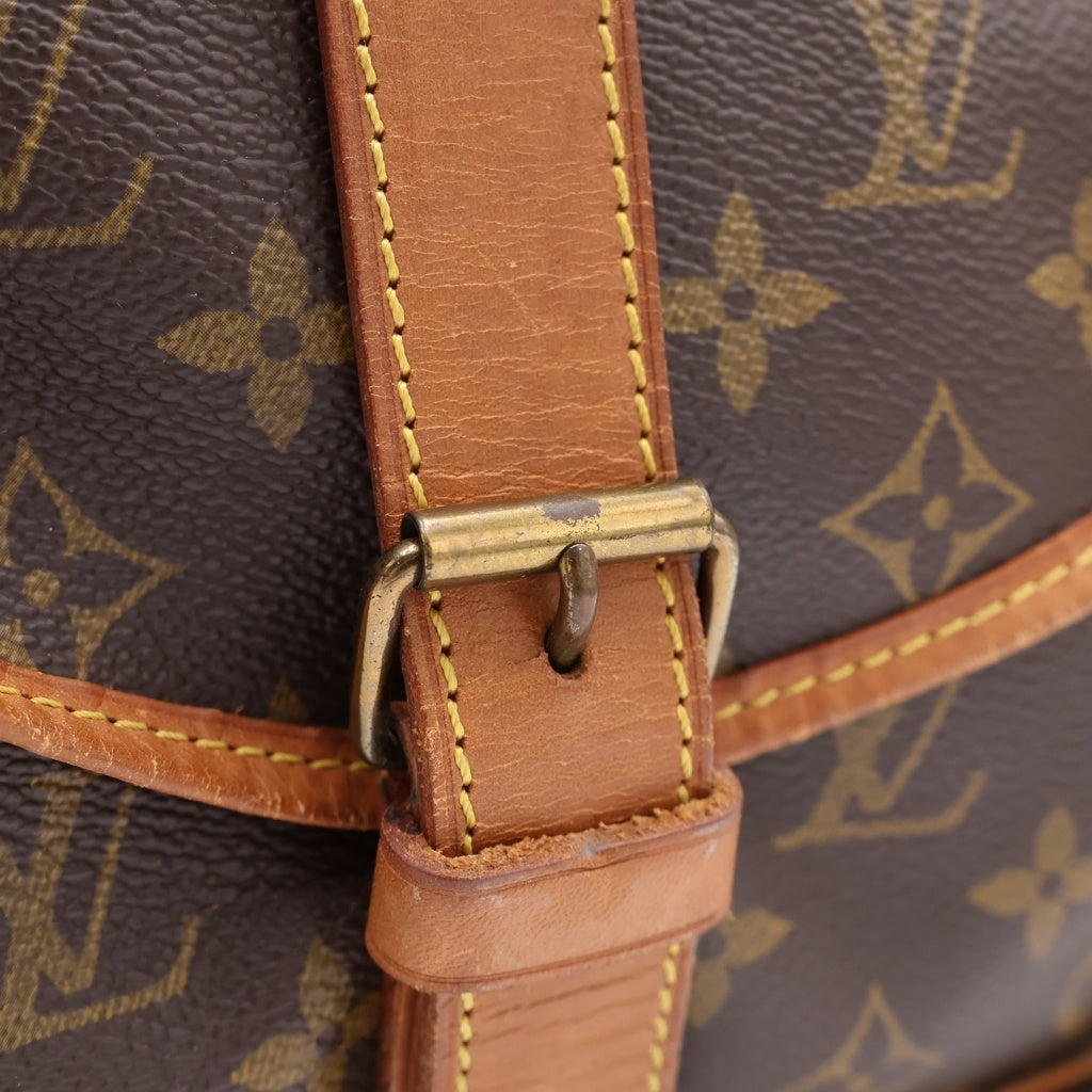 LOUIS VUITTON(ルイヴィトン) モノグラム ソミュール35 ショルダーバッグ ブラウン レザー×PVC M42254 ゴールド金具