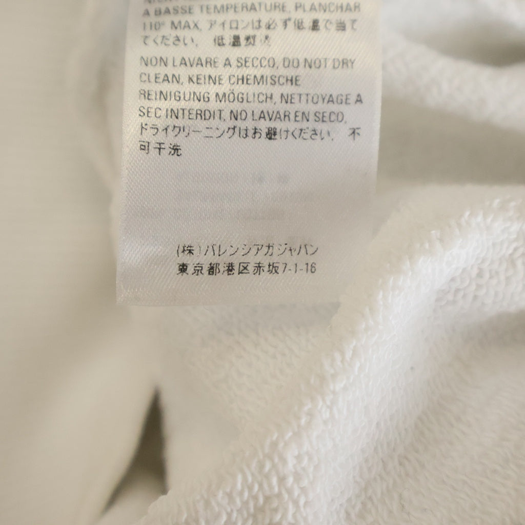 BALENCIAGA(バレンシアガ) 18AW バックロゴプリント プルオーバーパーカー フーディー コットン ホワイト TS56 556113