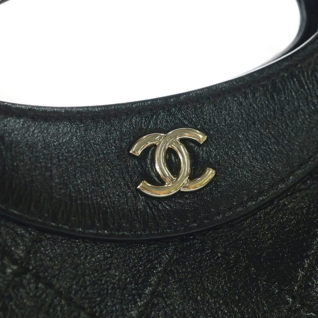 CHANEL(シャネル) シャネル31 マトラッセ ミニ シャイニーカーフスキン レザー 2WAY チェーン ショルダー ハンド バッグ ゴールド金具 ブラック AP3656 レディース