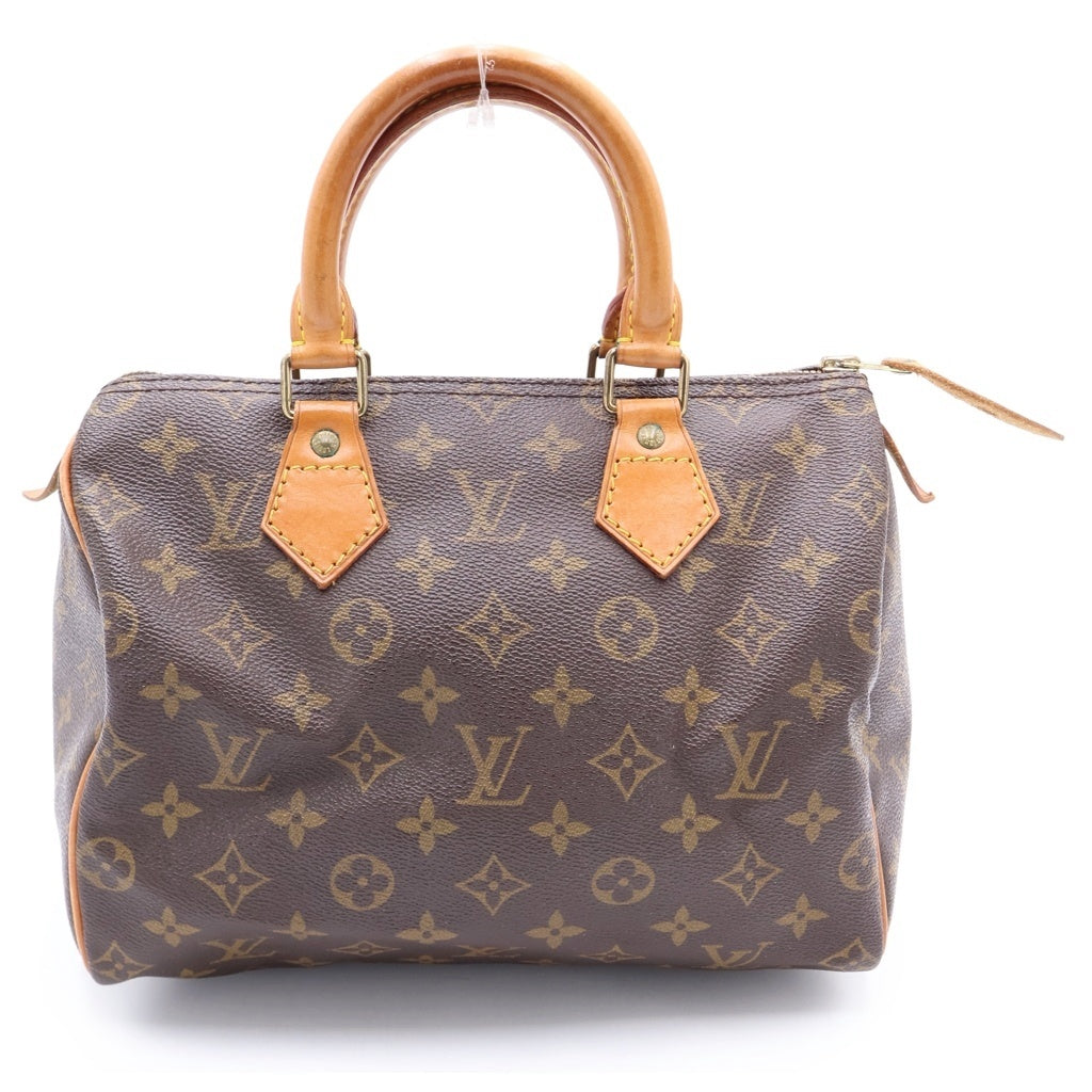 LOUIS VUITTON(ルイヴィトン) モノグラム スピーディ25 ハンドバッグ ミニボストンバッグ ブラウン レザー×PVC M41528 ゴールド金具 レディース