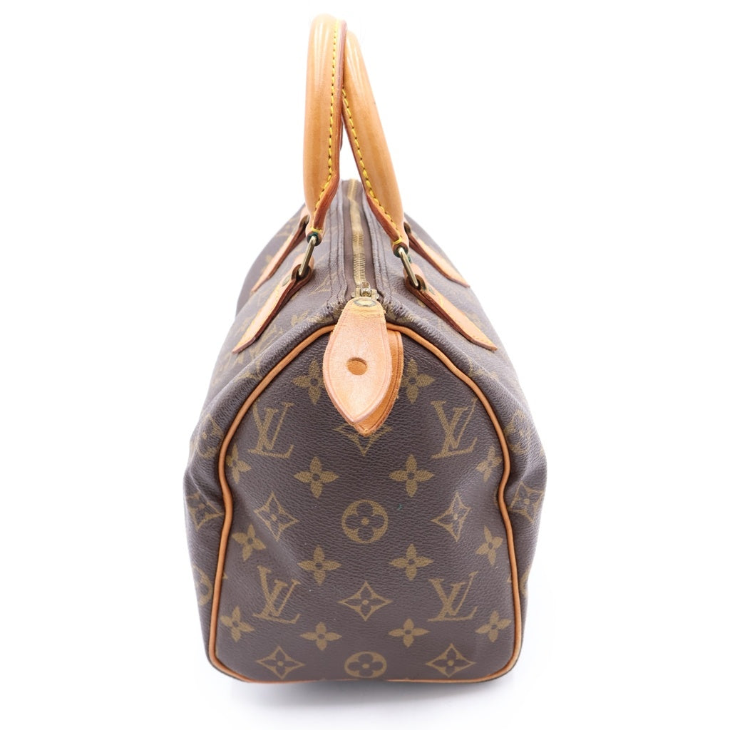 LOUIS VUITTON(ルイヴィトン) モノグラム スピーディ25 ハンドバッグ ミニボストンバッグ ブラウン レザー×PVC M41528 ゴールド金具 レディース