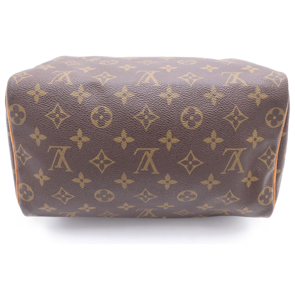 LOUIS VUITTON(ルイヴィトン) モノグラム スピーディ25 ハンドバッグ ミニボストンバッグ ブラウン レザー×PVC M41528 ゴールド金具 レディース