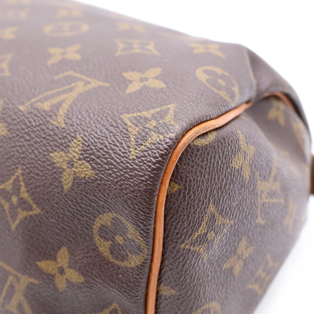 LOUIS VUITTON(ルイヴィトン) モノグラム スピーディ25 ハンドバッグ ミニボストンバッグ ブラウン レザー×PVC M41528 ゴールド金具 レディース