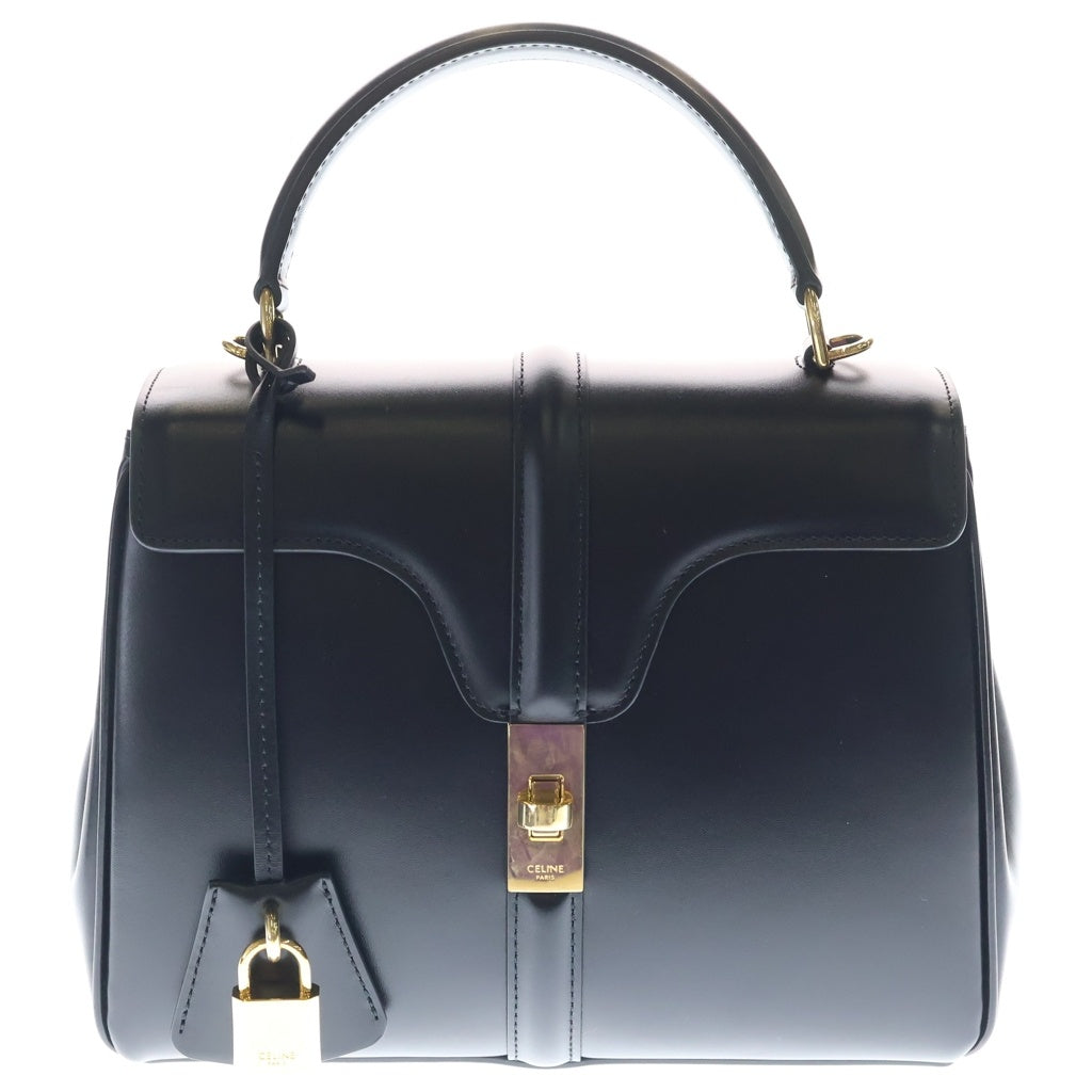 CELINE(セリーヌ) スモール16 セーズ ハンド ショルダーバッグ カーフスキン レザー ゴールド金具 ブラック 188003BEY.38NO レディース