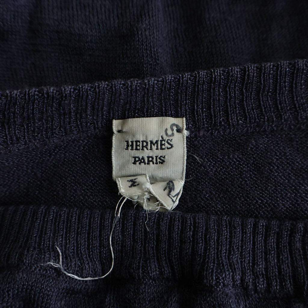 HERMES(エルメス) クルーネック長袖ニット プルオーバー パープル レディース