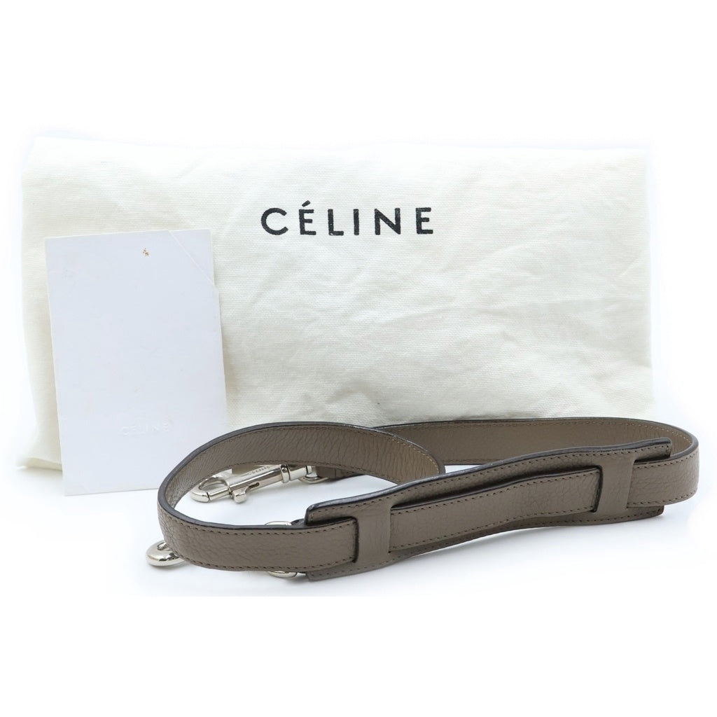 CELINE(セリーヌ) トラぺーズ 2WAYハンドバッグ ショルダーバッグ グレージュ レザー ×スエード シルバー金具 レディース
