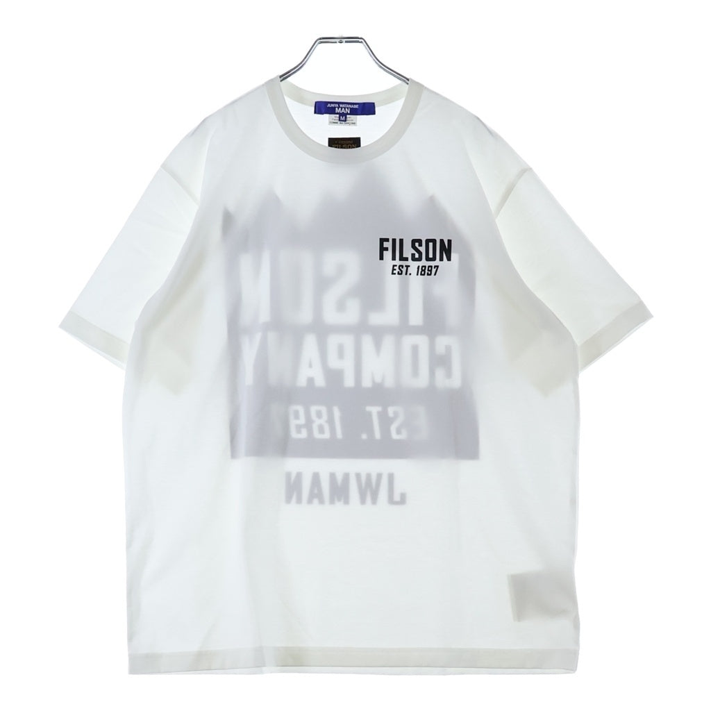 COMME des GARCONS JUNYA WATANABE MAN(コムデギャルソンジュンヤワタナベマン) フィルソン ブラックロゴ半袖プリントTシャツ カットソー ホワイト