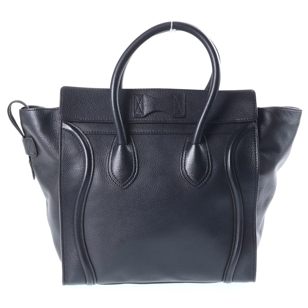 CELINE(セリーヌ) ラゲージ ミニショッパー ハンドバッグ ブラック レザー シルバー金具 レディース