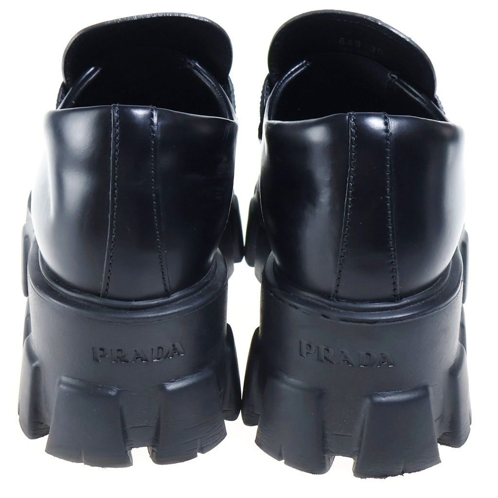 PRADA(プラダ) モノリスレザーローファー トライアングルロゴ ブラック #36 1D649M レディース