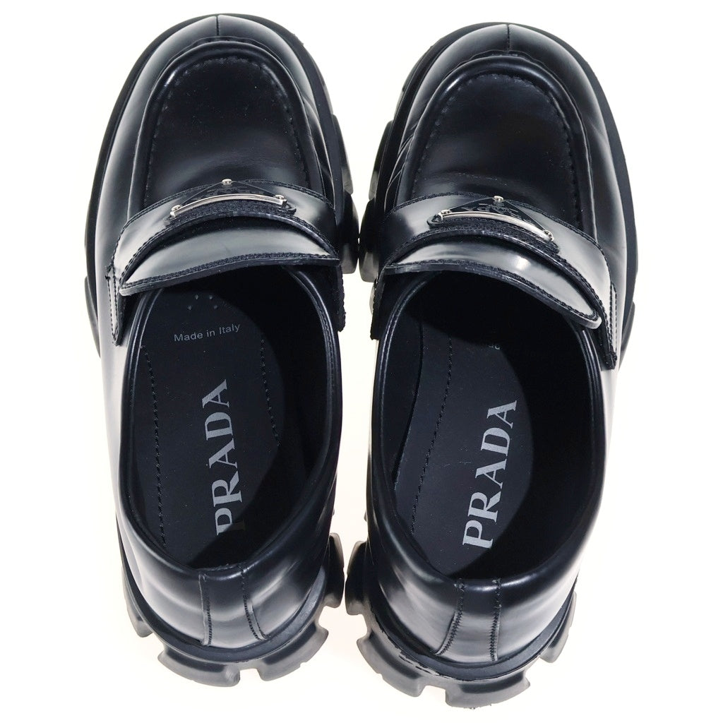 PRADA(プラダ) モノリスレザーローファー トライアングルロゴ ブラック #36 1D649M レディース
