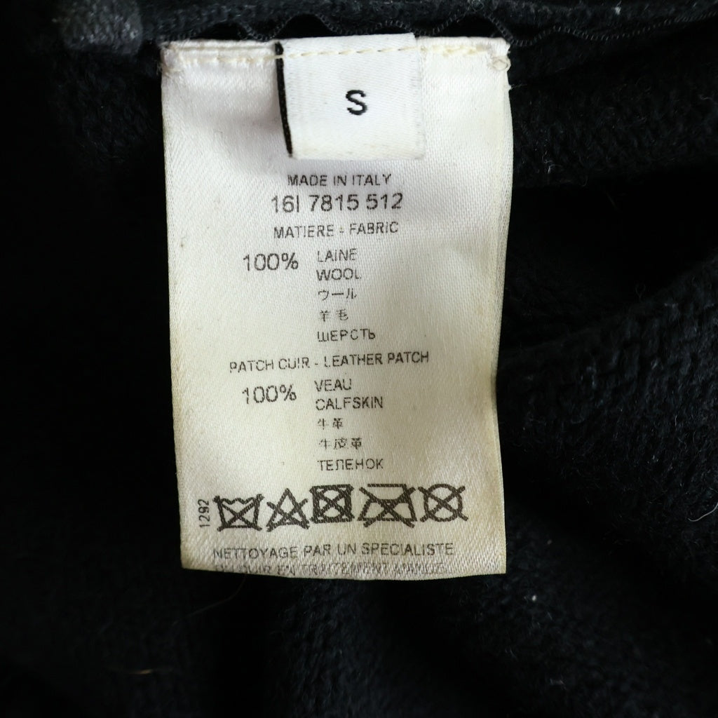 GIVENCHY(ジバンシィ) ニット 長袖 クロコ型押し レザーパッチ付き ウール ブラック 17F 7503 503