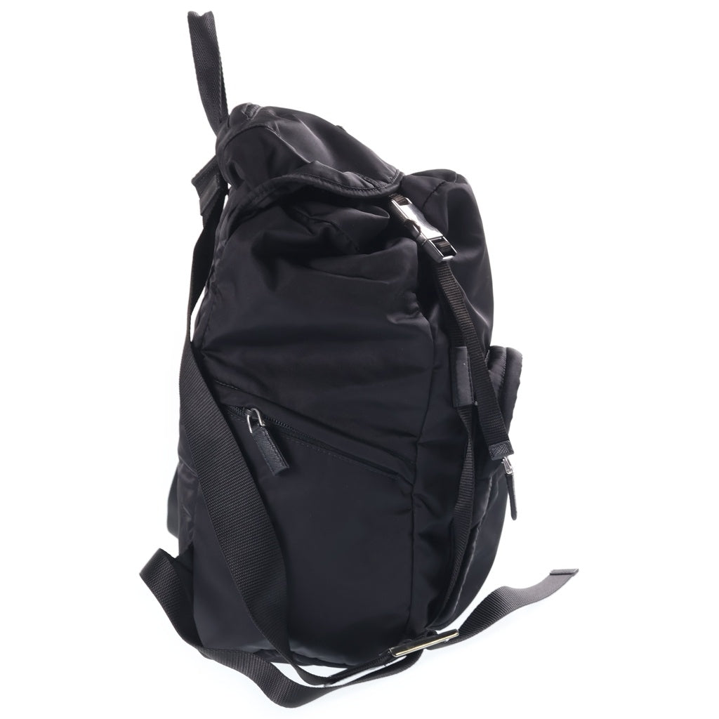 PRADA(プラダ) Re-Nylon バックパック リュックサック ブラック ナイロン×レザー 1BZ039 シルバー金具