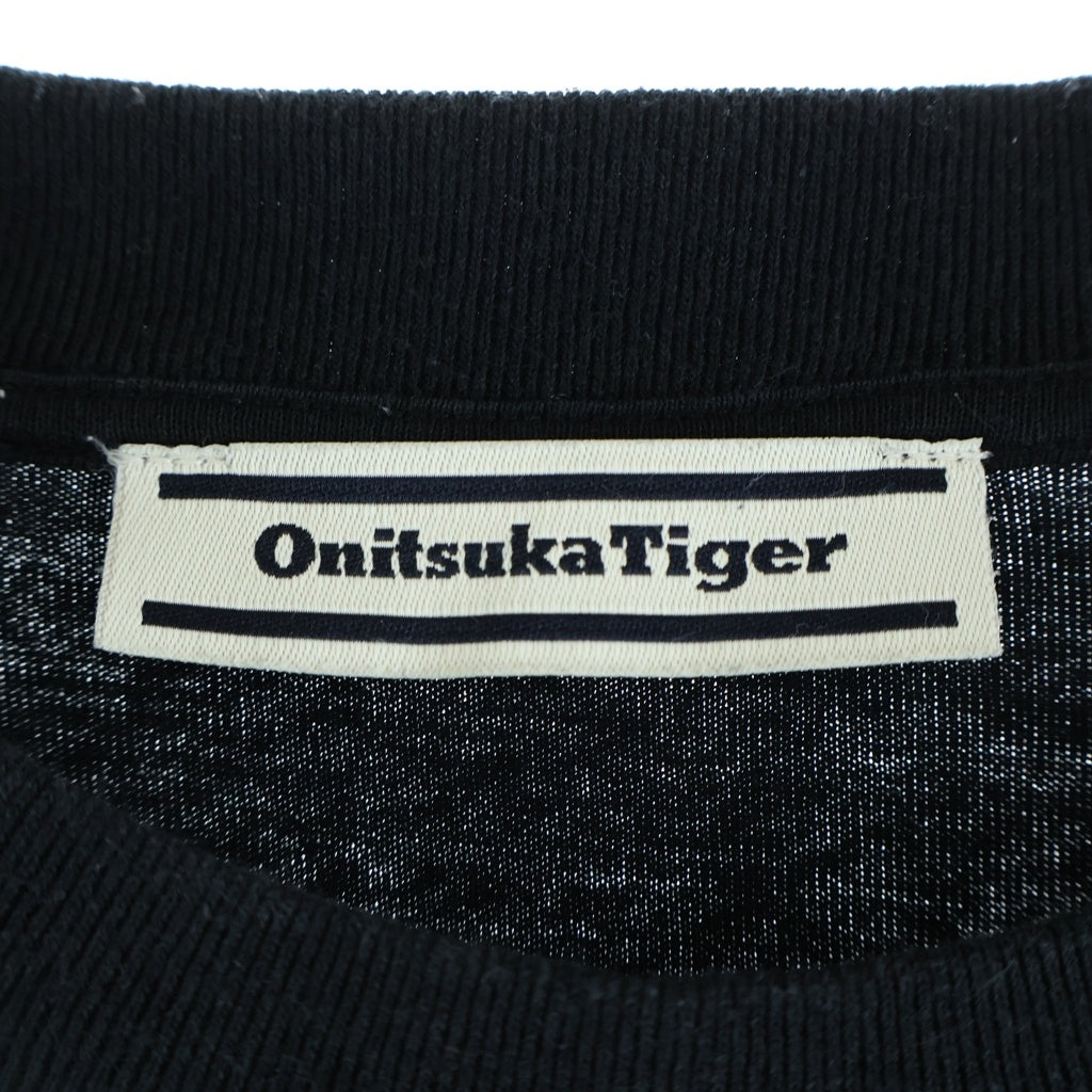 Onitsuka Tiger(オニツカタイガー) ラバーロゴパッチ 長袖Tシャツ ブラック #S 2183A796