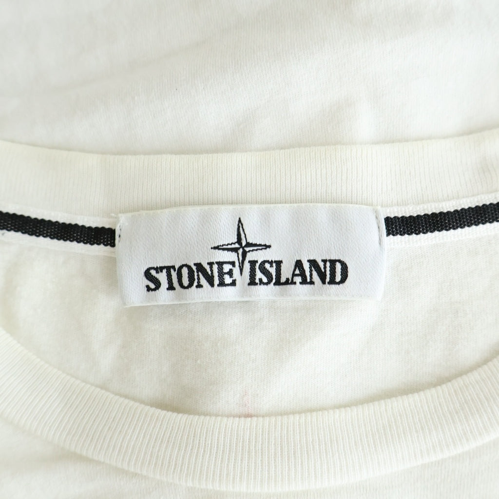 STONE ISLAND(ストーンアイランド) 20SS FADED EFFECT T-SHIRT プリント半袖Tシャツ ホワイト #S 72152NS83