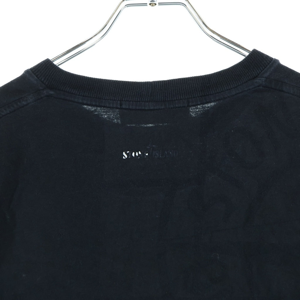 STONE ISLAND(ストーンアイランド) 21AW コンパスロゴプリント長袖Tシャツ ブラック #S 75152ML80