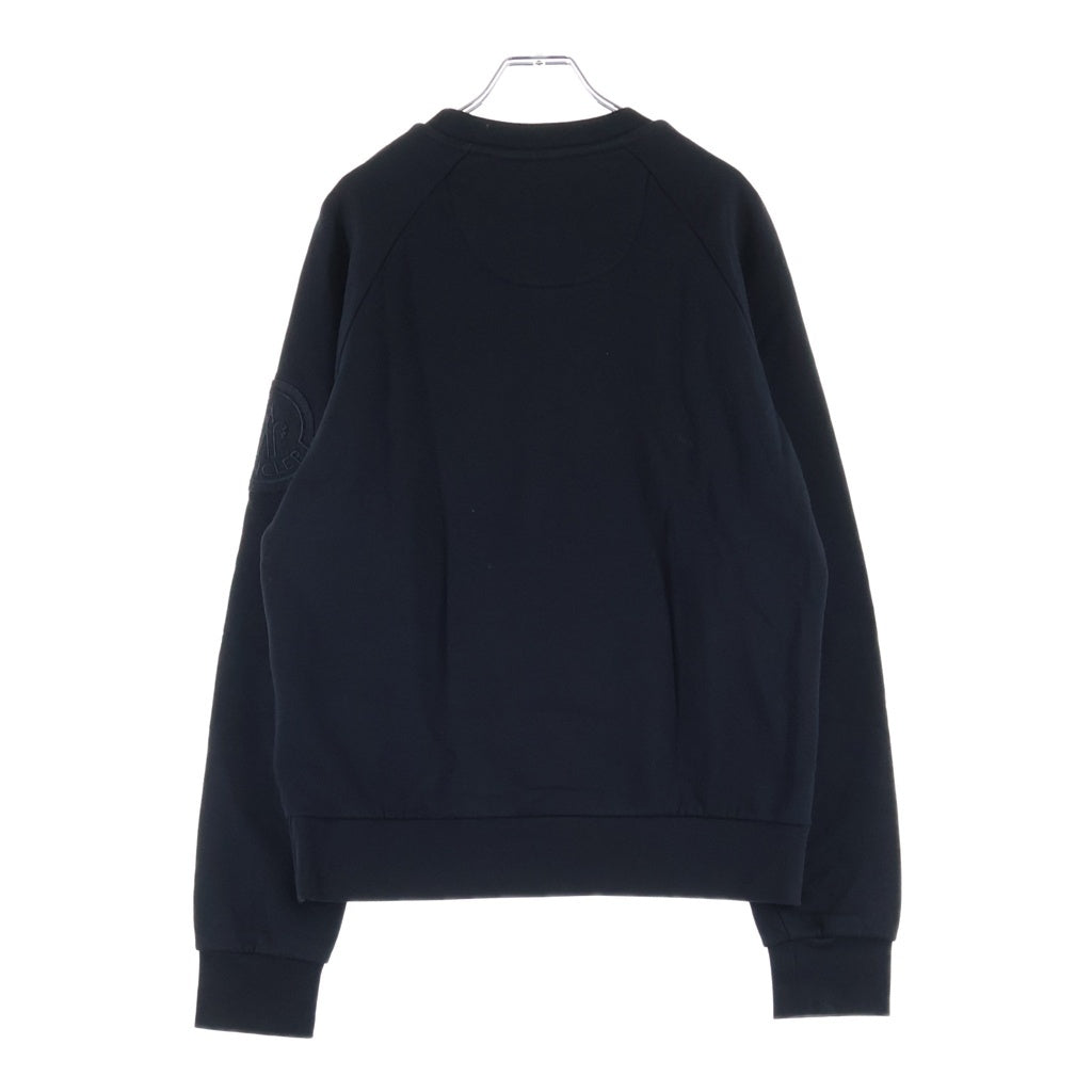 MONCLER(モンクレール) 18AW MAGLIA GIROCOLLO ワッペンロゴ クルーネックスウェットトレーナー ブラック D20918003500