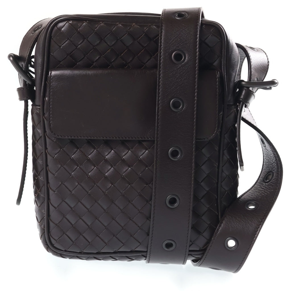 BOTTEGA VENETA(ボッテガヴェネタ) イントレチャート ショルダーバッグ ブラウン レザー レディース