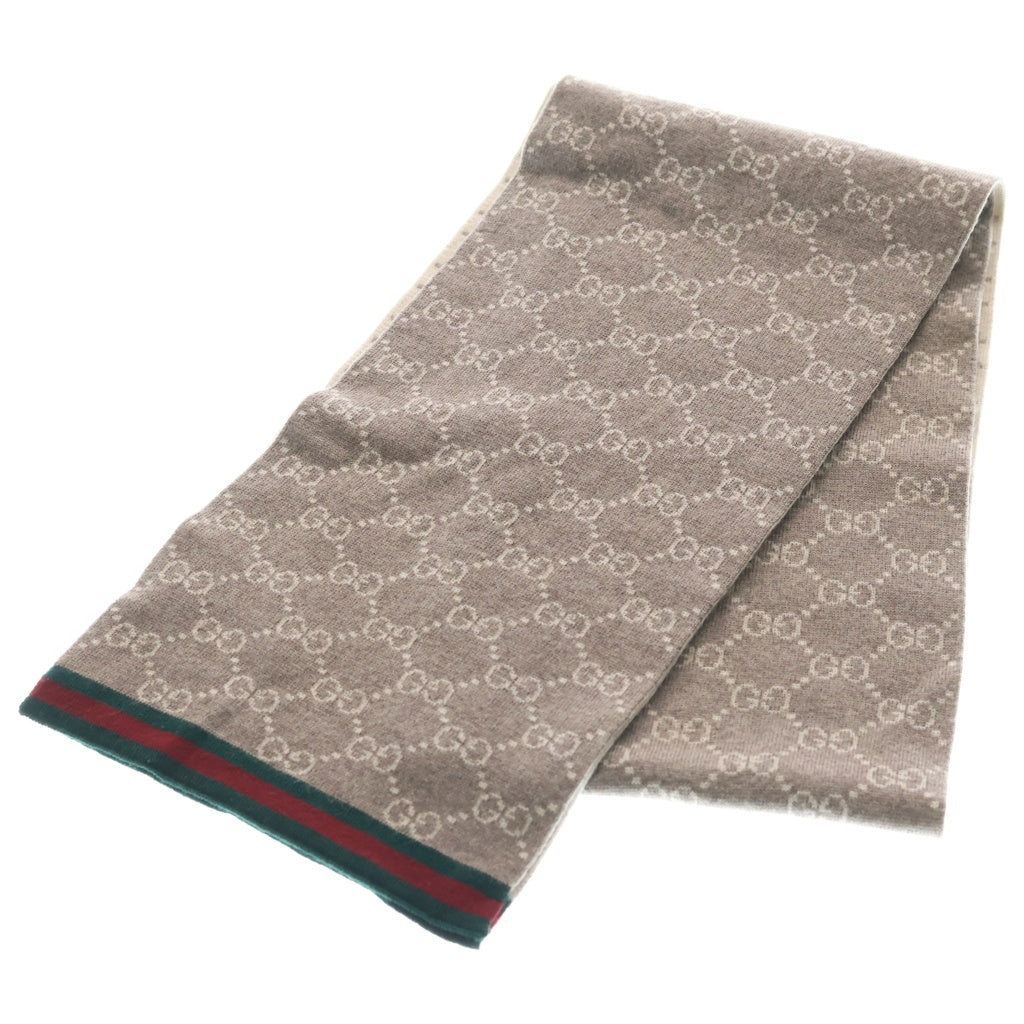 GUCCI(グッチ) GGロゴ 総柄 ウール ストール マフラー グレー 325806 レディース