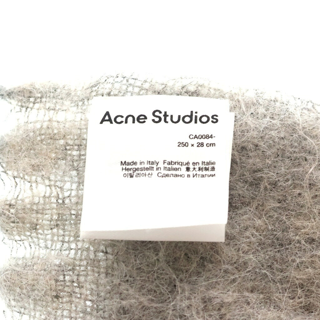 Acne Studios(アクネ ストゥディオズ) モヘア混ウールフリンジマフラー ピンク×グレー
