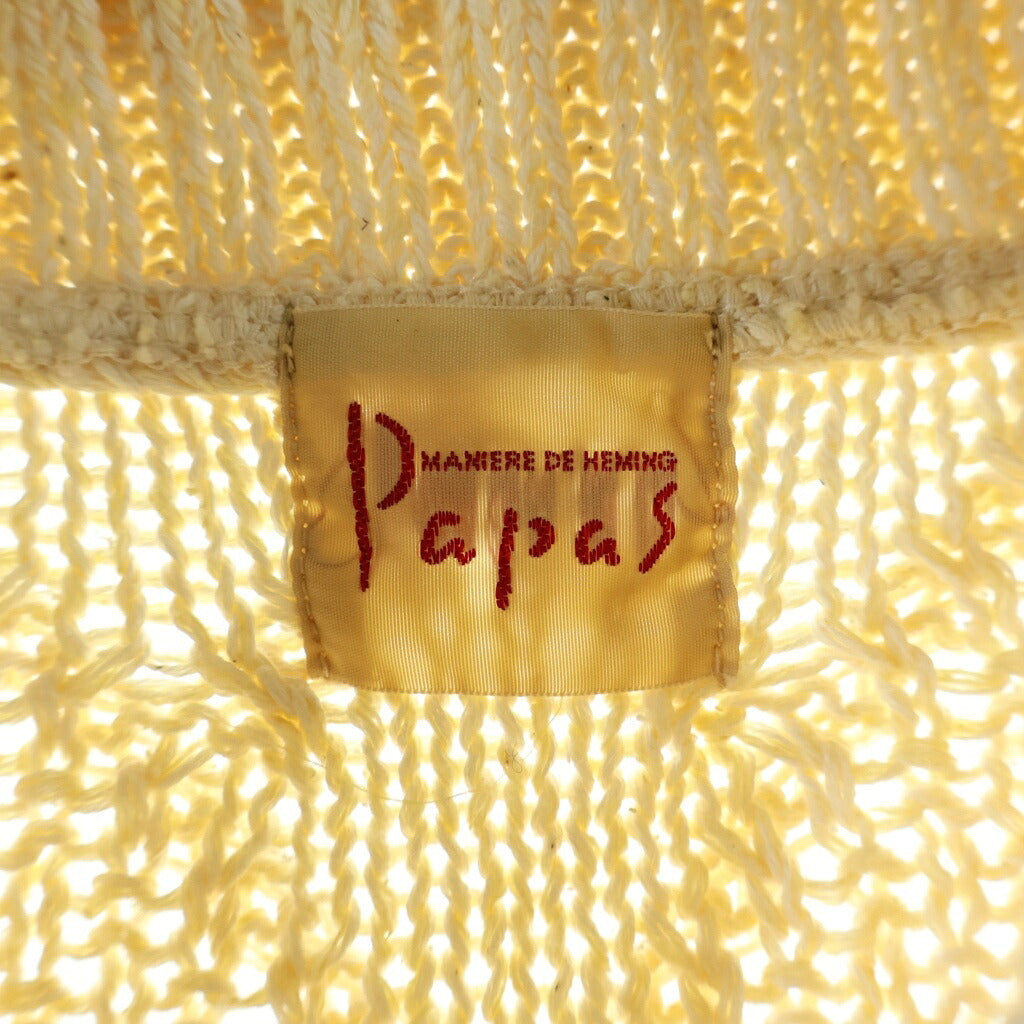 PAPAS(パパス) ■ショールカラーハーフボタンコットンシルクニットセーター アイボリーホワイト #50