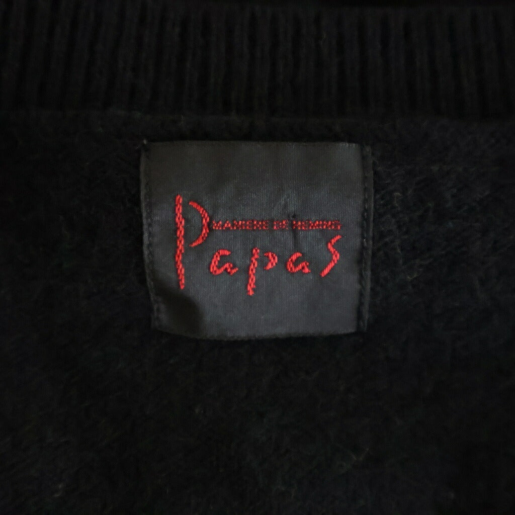 PAPAS(パパス) ウールニットベスト ブラック #L