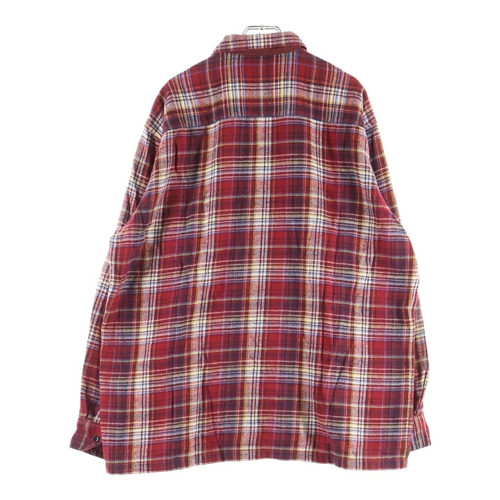 PAPAS(パパス) チェック柄シャツ ネルシャツ レッド #L