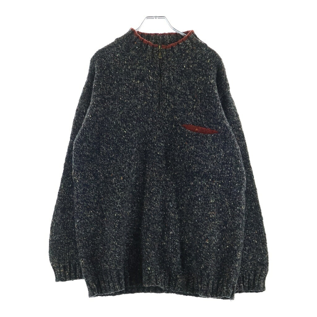 JOSEPH ABBOUD(ジョセフ アブード) ハーフジップウールニットセーター ブラック マルチカラー #L