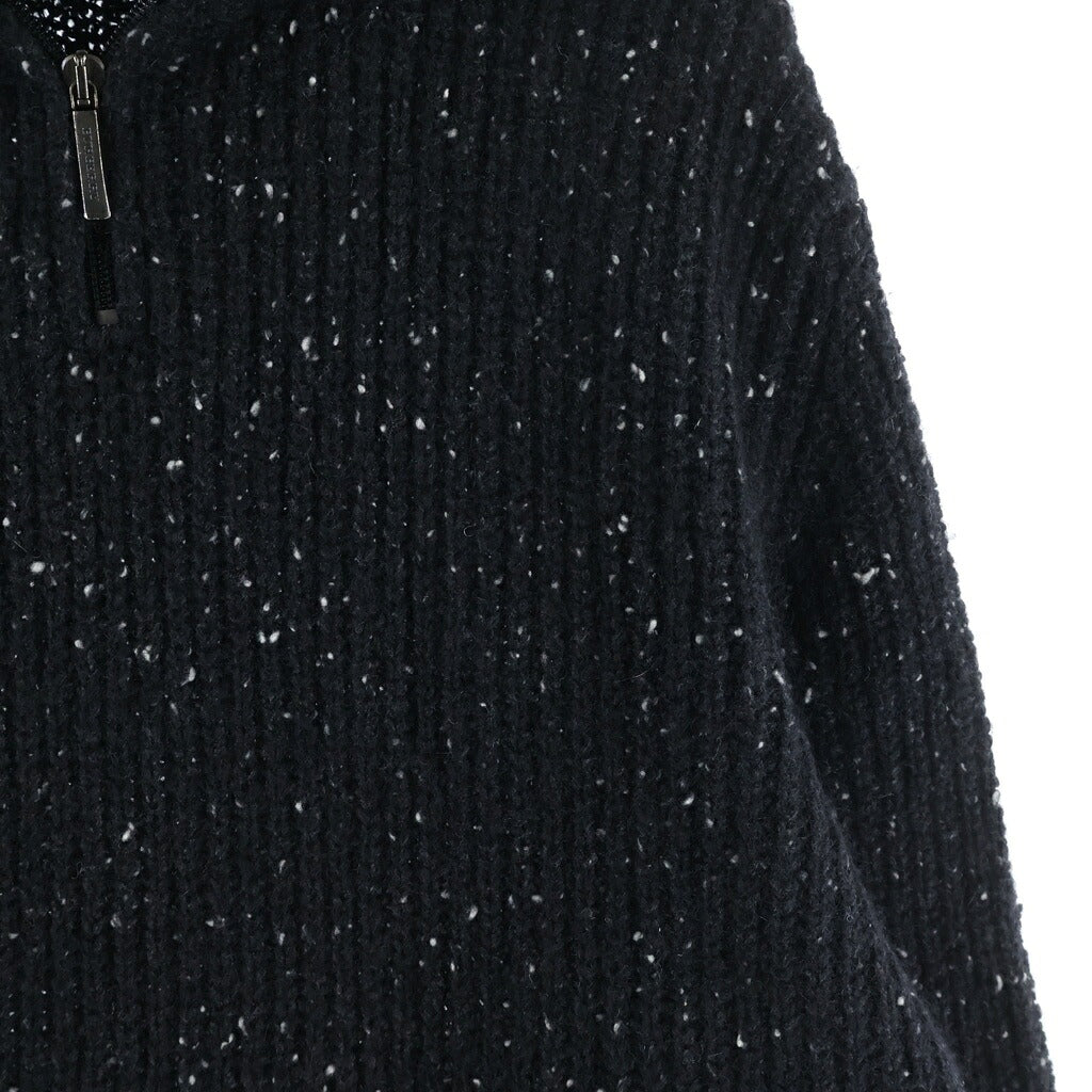 BURBERRY(バーバリー) カシミヤ混ハーフジップタートルネックニットセーター ブラック #L BAT08-307-09